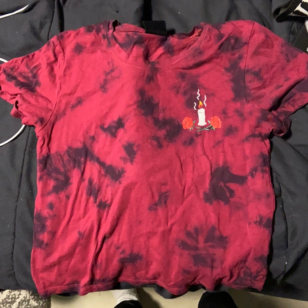 Empyre red and black tie dye crop top